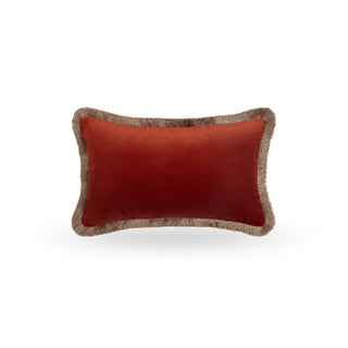 Anise & Rust Orange Lumbar with Gold Fringe DUO