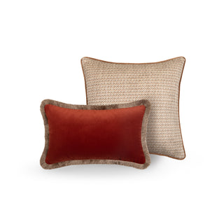Anise & Rust Orange Lumbar with Gold Fringe DUO