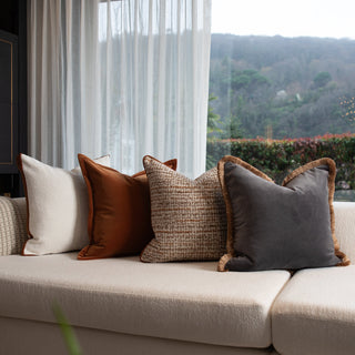 Angelite Cushion with Gold Fringe