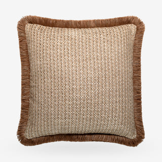 Anise Cushion With Brown Fringe
