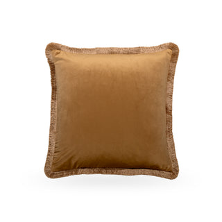 Amber Cushion with gold fringe