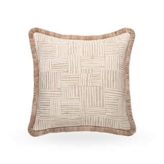 Lattice cushion with Gold fringe