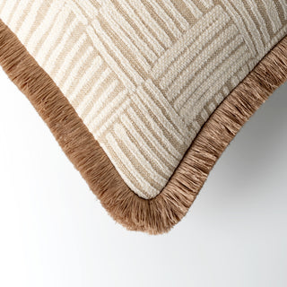 Lattice cushion with Gold fringe