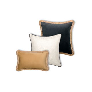 Petrol with fringe, Pearl & Amber Lumbar TRIO