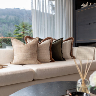 Anise Green, Champagne, Juniper and Dune Cushion Set